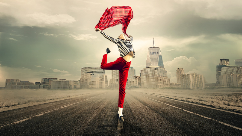 woman in red